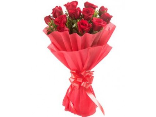 Red Rose Hand Bunch with paper packing