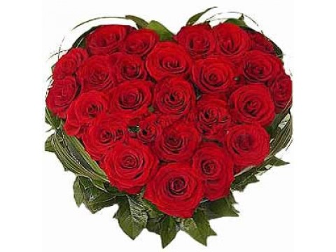 40 Red rose in Heart Shape